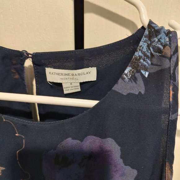 Katherine Barclay: Blue Floral Sleeveless Dress - Picture 2 of 2